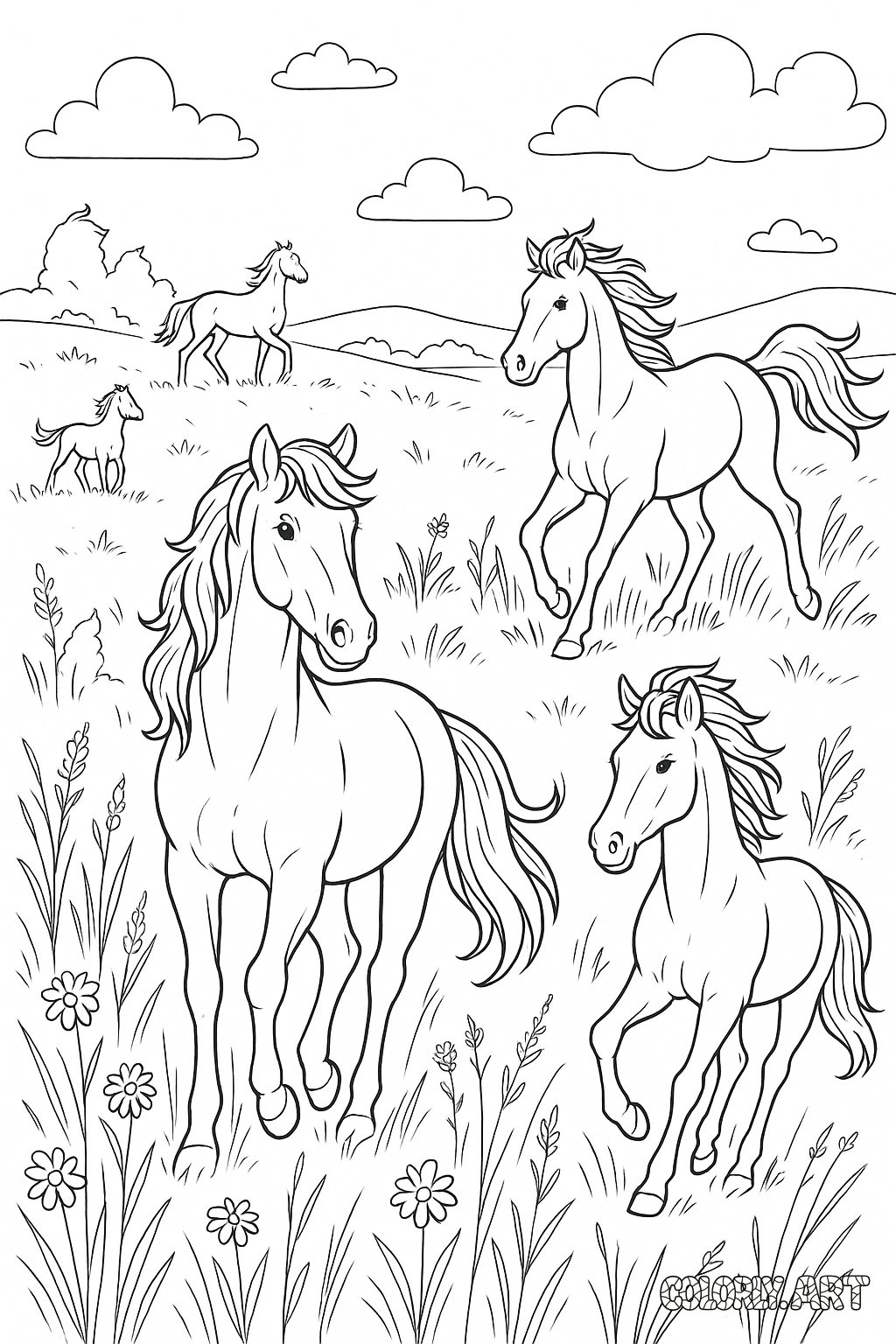 Wild Horses Coloring Scene.png